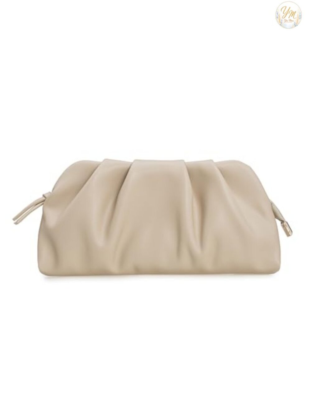 Soft Vegan Leather Pleated Clutch Evening Purse Detachable Chain Strap